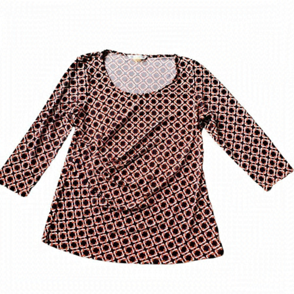 𝅺peter Nygard Casual Boho Geometric Print Summer Tunic Top Blouse. Size Small